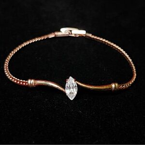 Avon Gold Tone Bracelet with Crystal Centerpiece